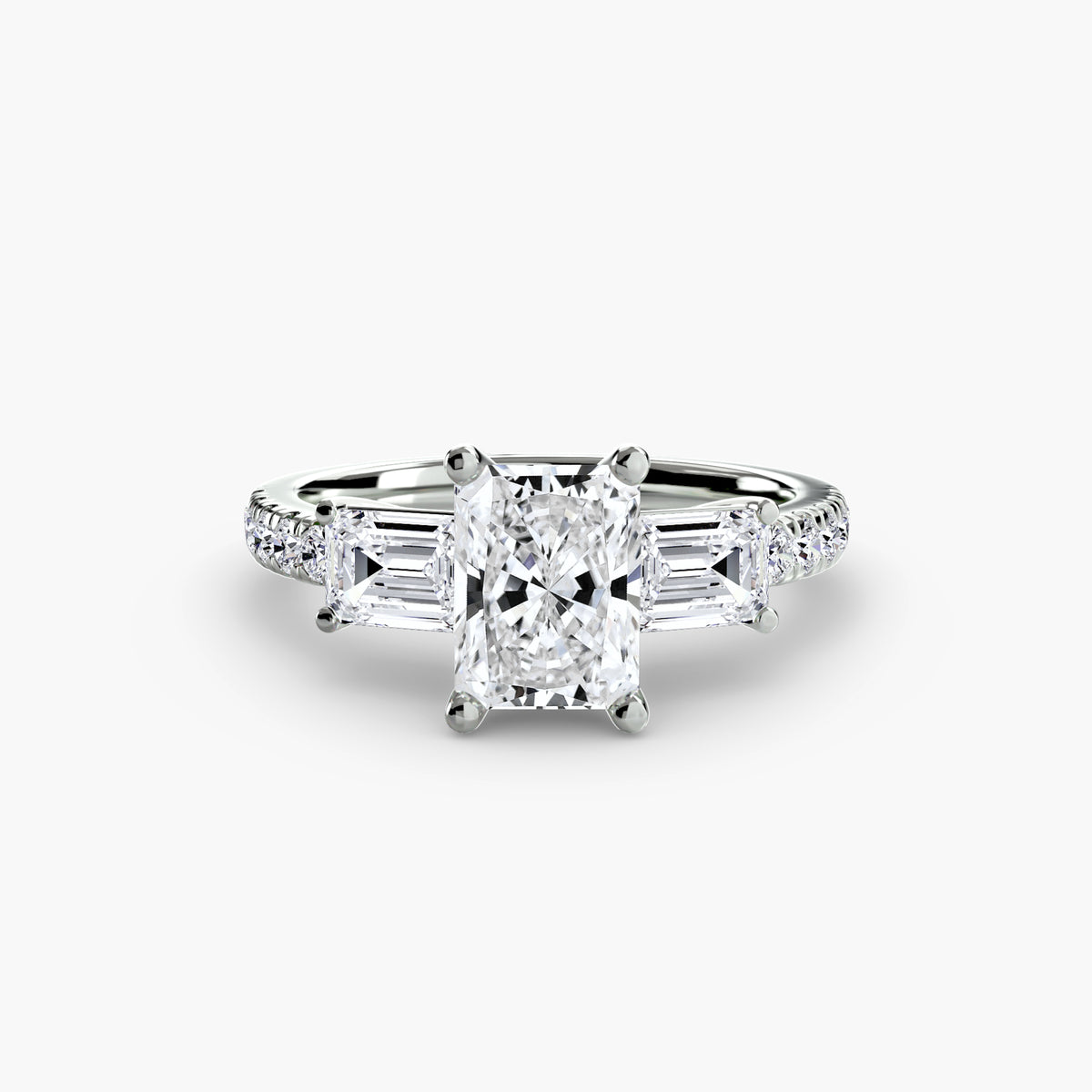 Ring Setting - 18K White Gold (Asscher)