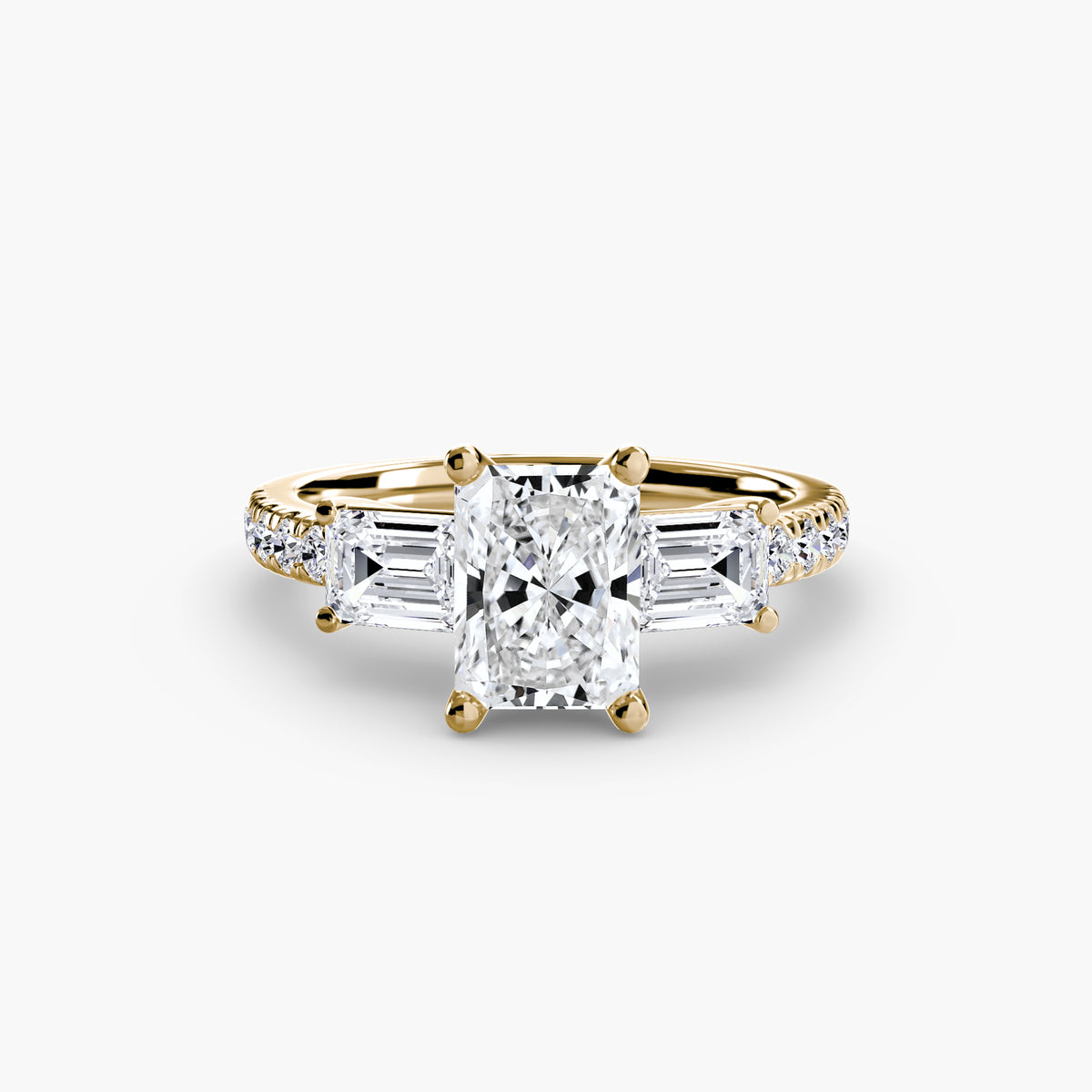 Ring Setting - 14K Yellow Gold (Asscher)