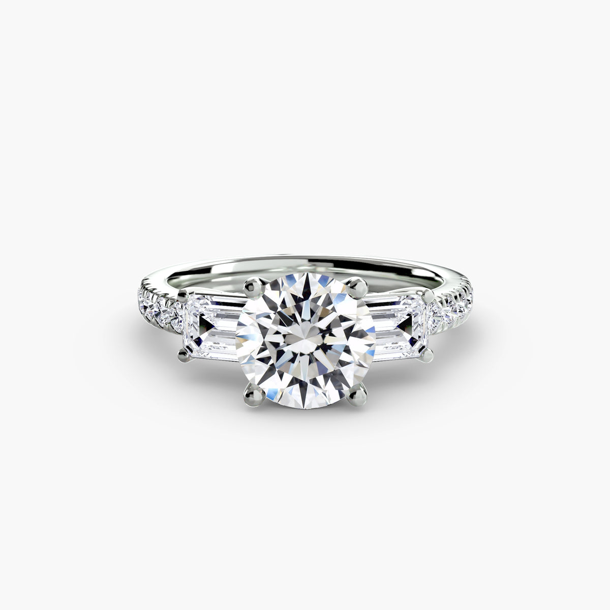 Ring Setting - 18K White Gold (Princess)
