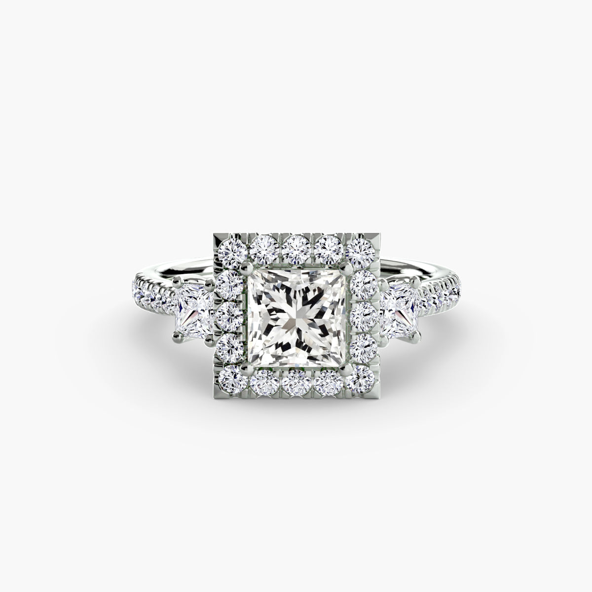 Ring Setting - 14K White Gold (Cushion)