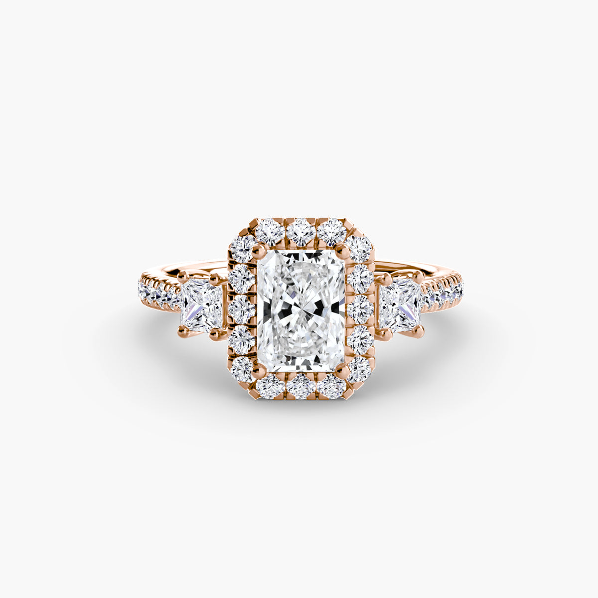 Ring Setting - 18K Rose Gold (Asscher)