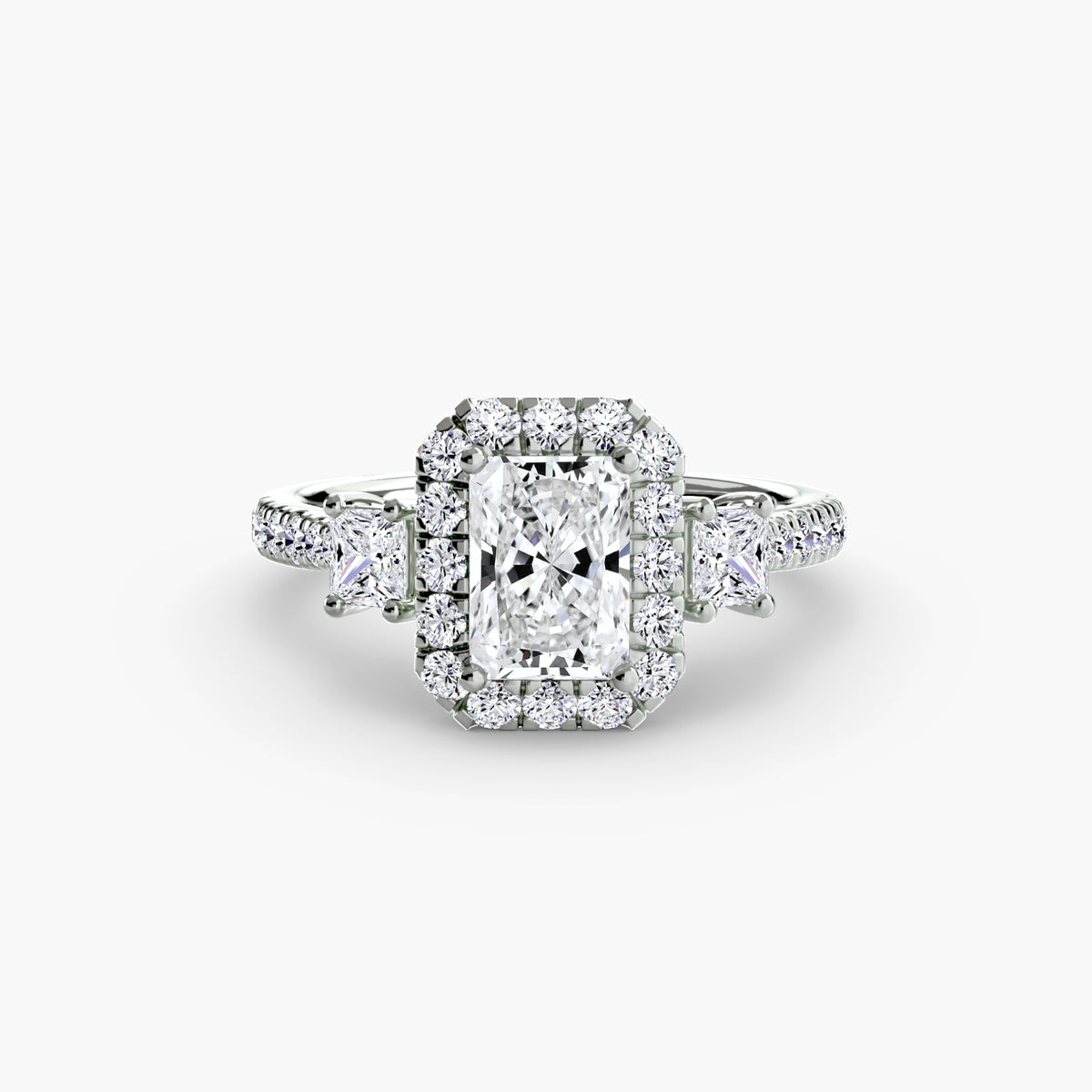 Ring Setting - 18K White Gold (Asscher)