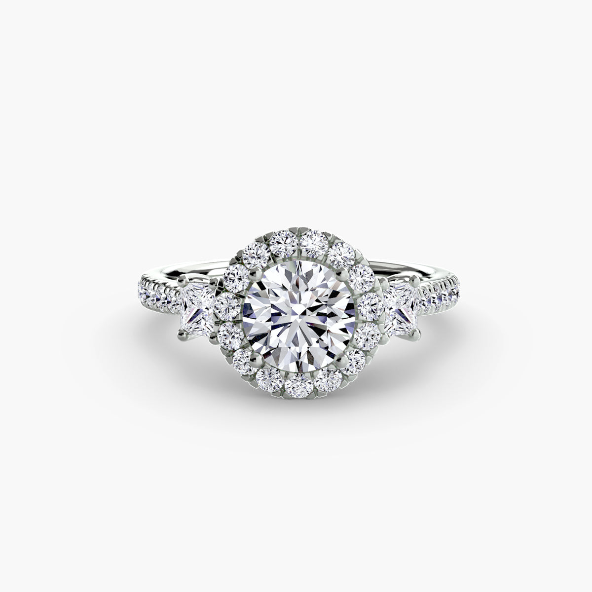 Ring Setting - 14K White Gold (Princess)