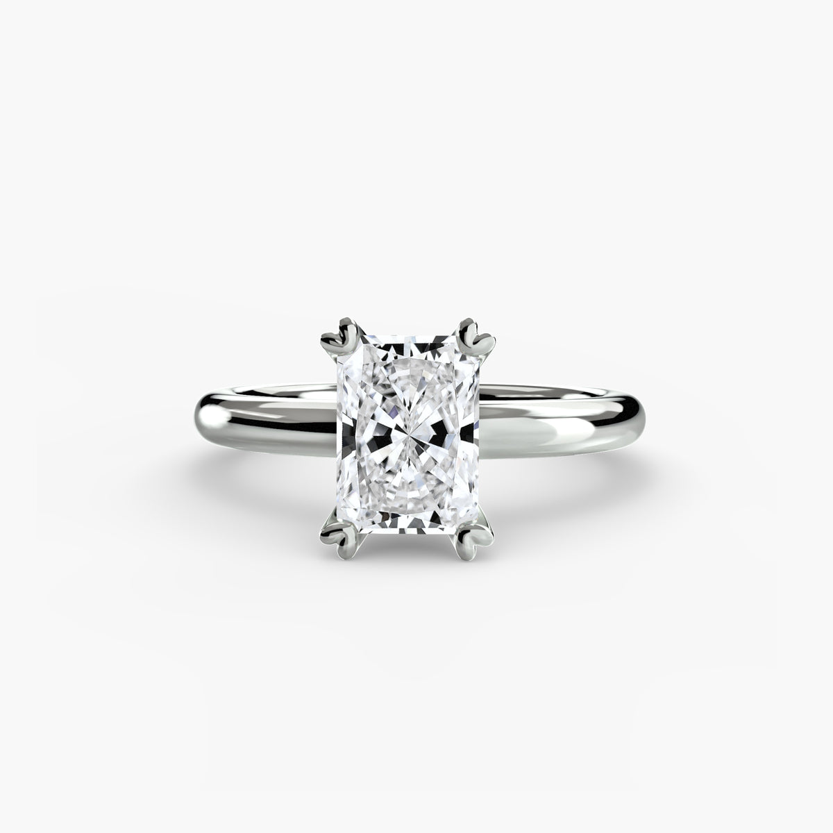 Ring Setting - 18K White Gold (Asscher)