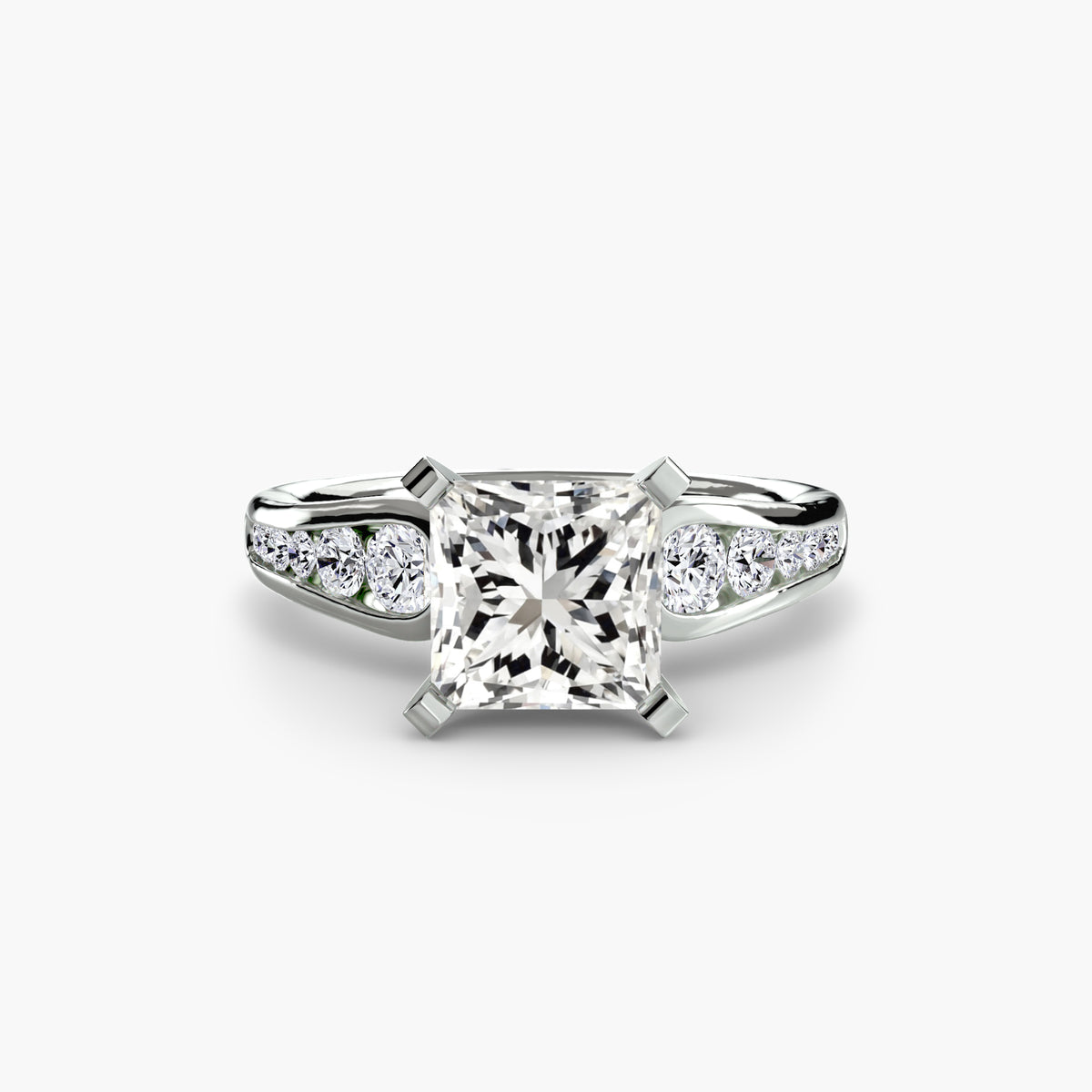 Ring Setting - 18K White Gold (Cushion)