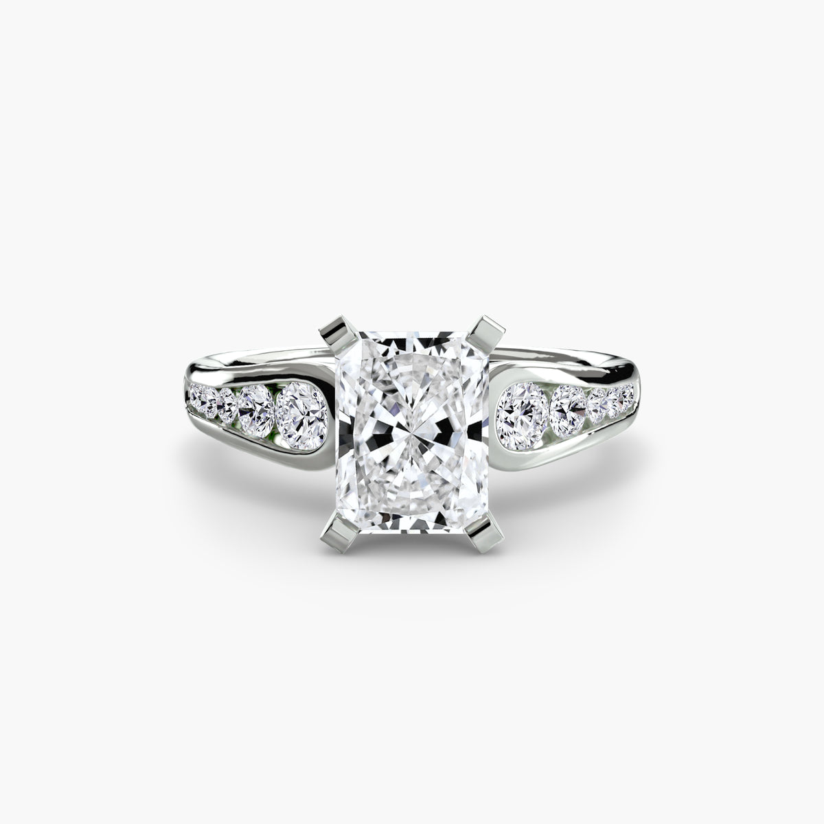 Ring Setting - 18K White Gold (Asscher)