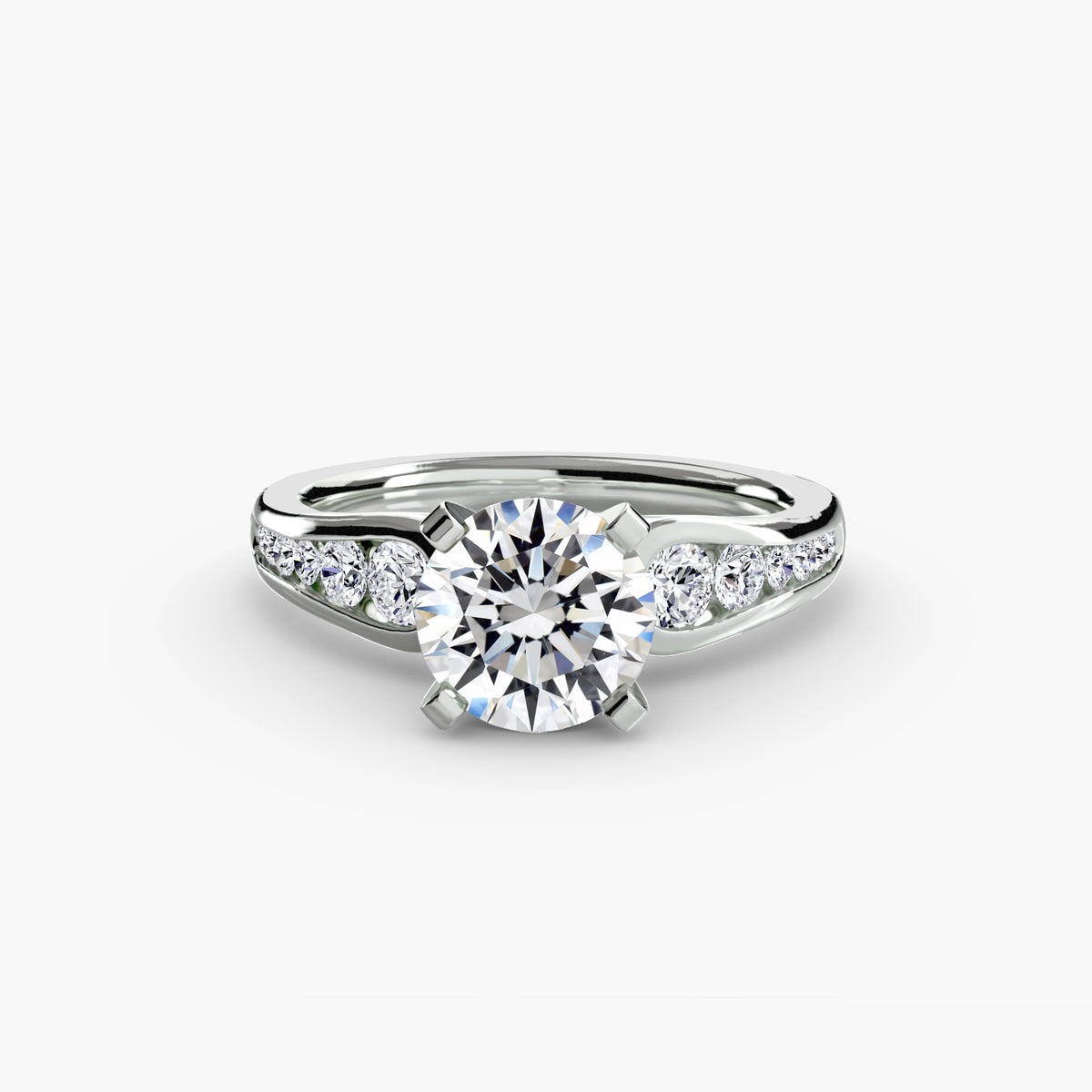 Ring Setting - 14K White Gold (Princess)