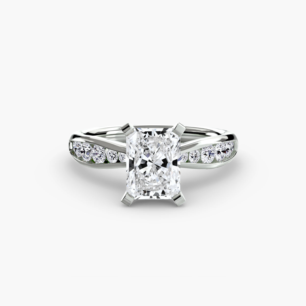 Ring Setting - 14K White Gold (Asscher)
