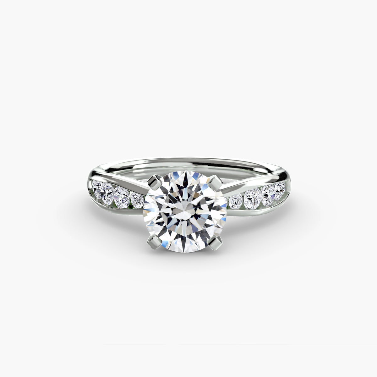 Ring Setting - 18K White Gold (Princess)