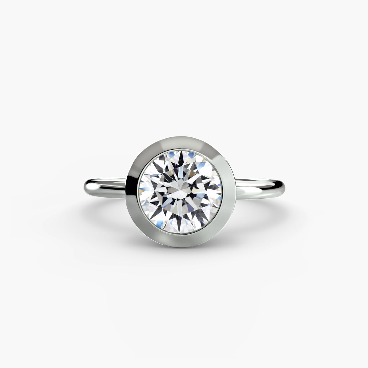 Ring Setting - 18K White Gold (Princess)