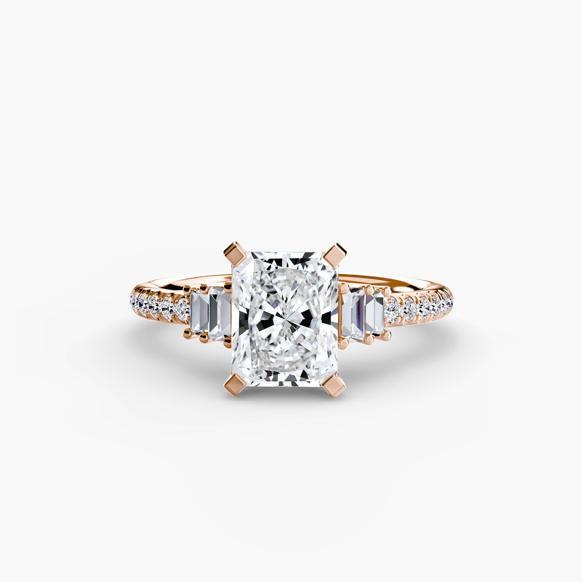 Ring Setting - 18K Rose Gold (Asscher)
