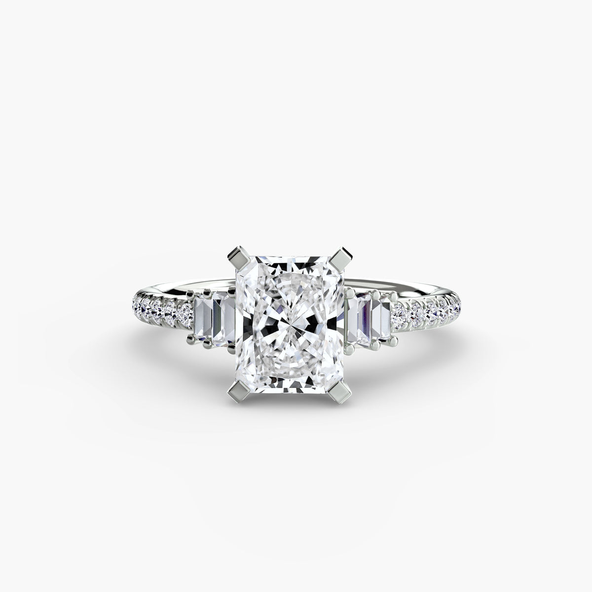 Ring Setting - 18K White Gold (Asscher)