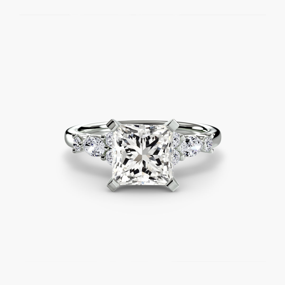 Ring Setting - 18K White Gold (Cushion)
