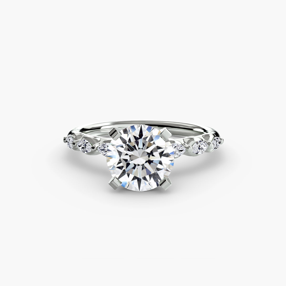 Ring Setting - 14K White Gold (Princess)