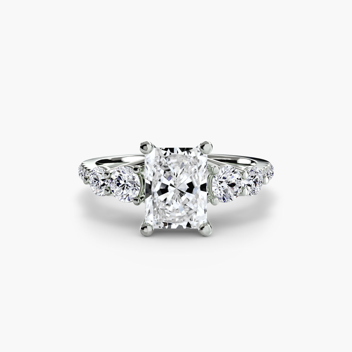 Ring Setting - 14K White Gold (Asscher)