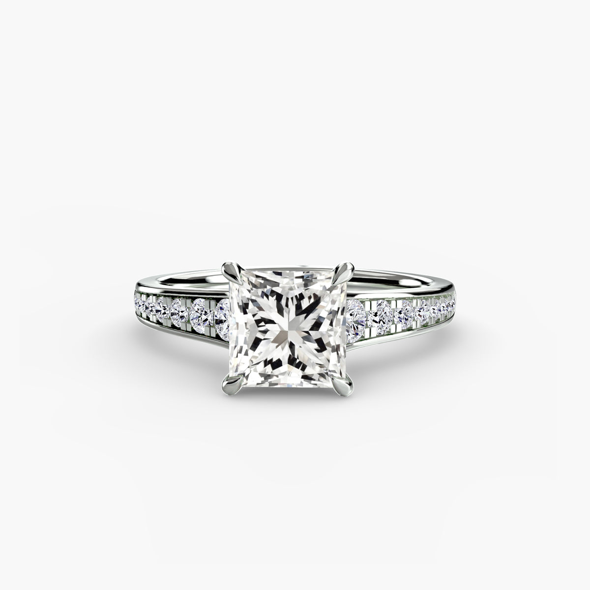 Ring Setting - 18K White Gold (Cushion)
