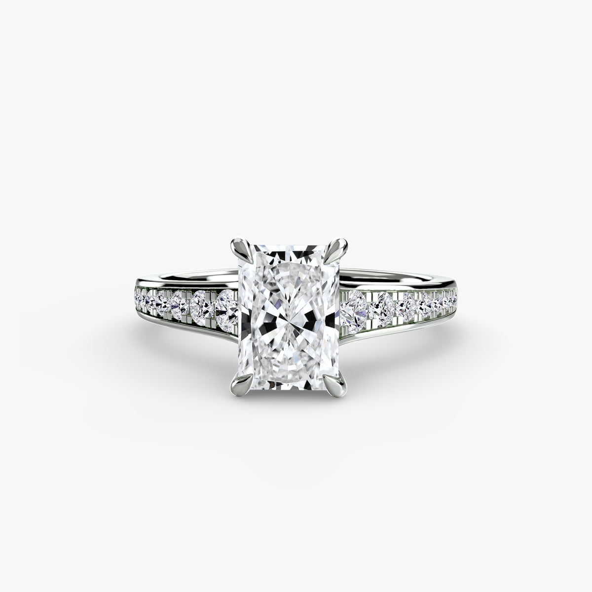 Ring Setting - 18K White Gold (Asscher)