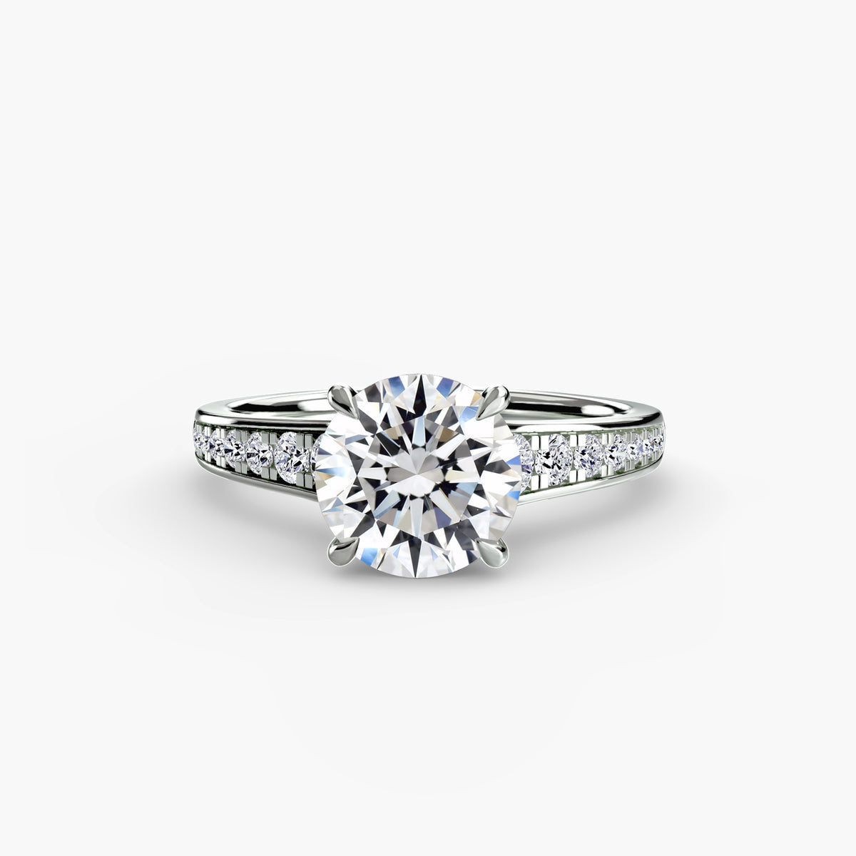 Ring Setting - 14K White Gold (Princess)
