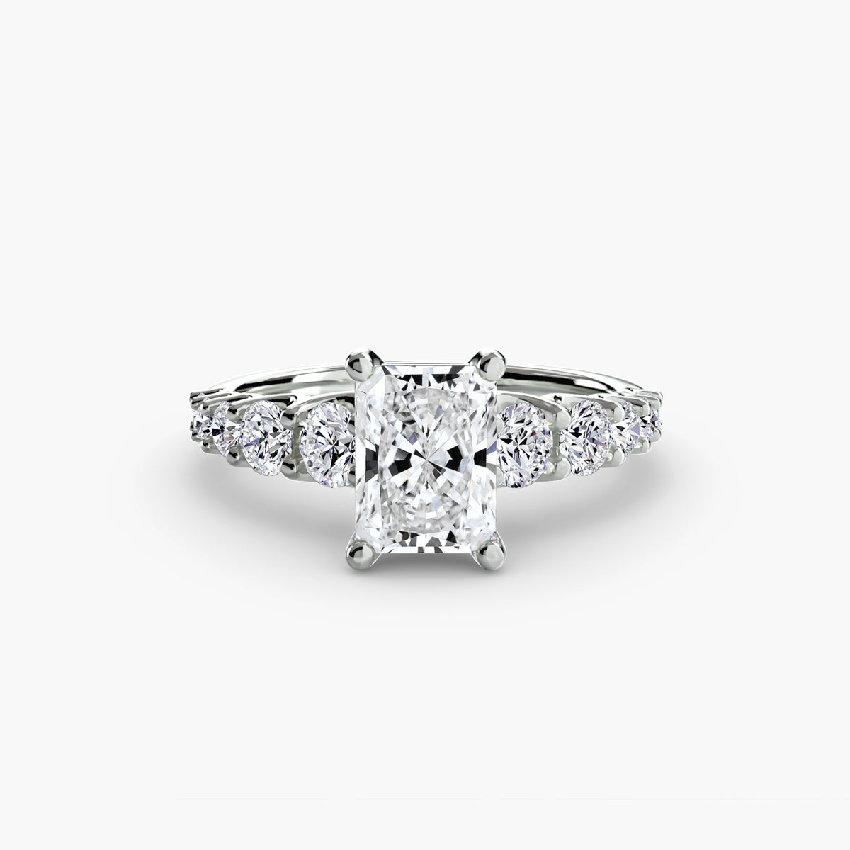 Ring Setting - 14K White Gold (Asscher)