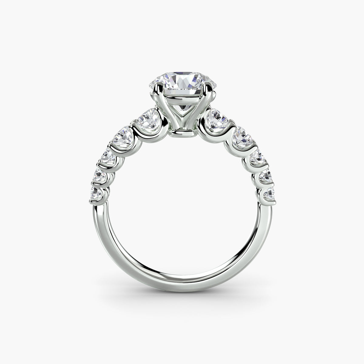The Graduated Accent Ring - 14K White Gold (Round)