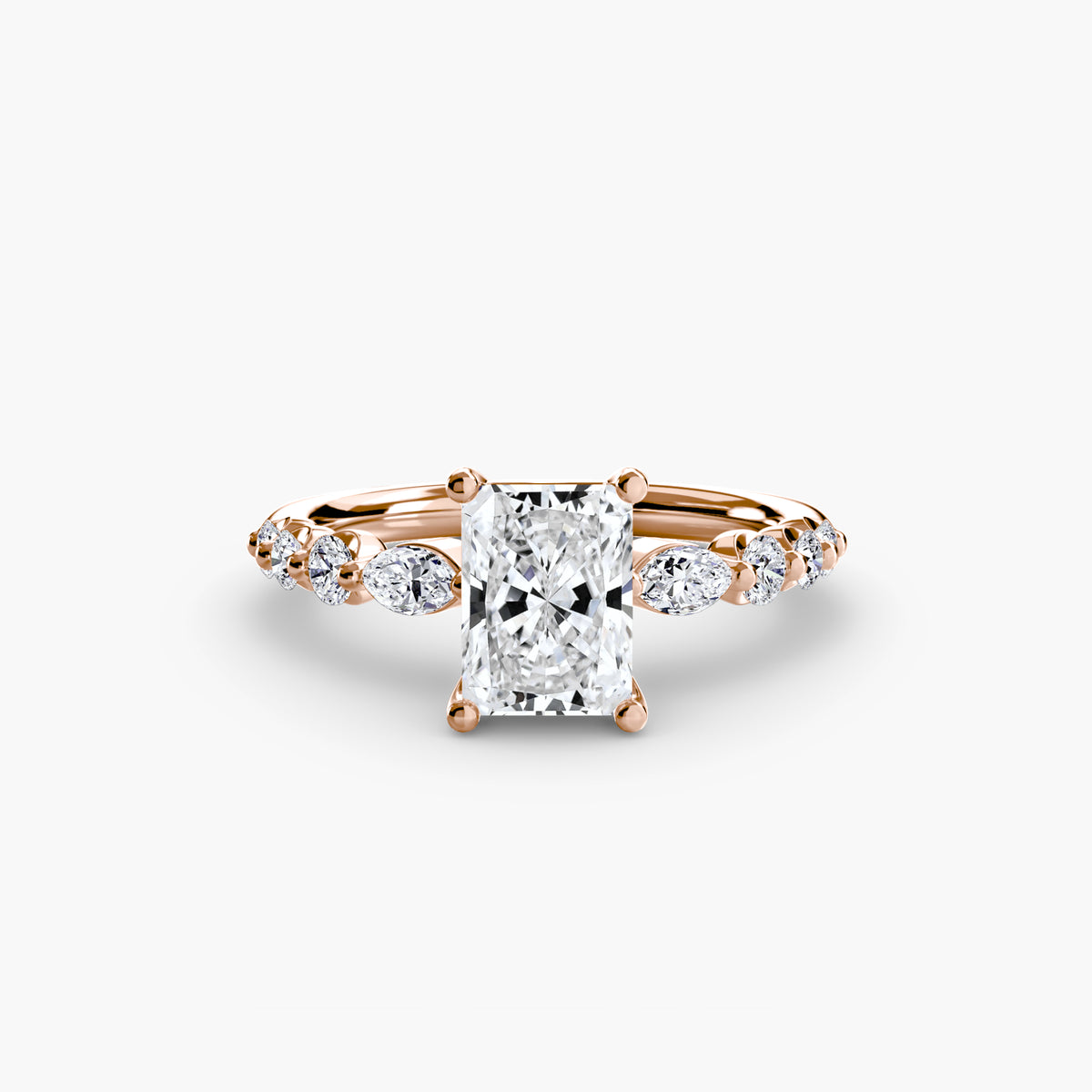 Ring Setting - 14K Rose Gold (Asscher)