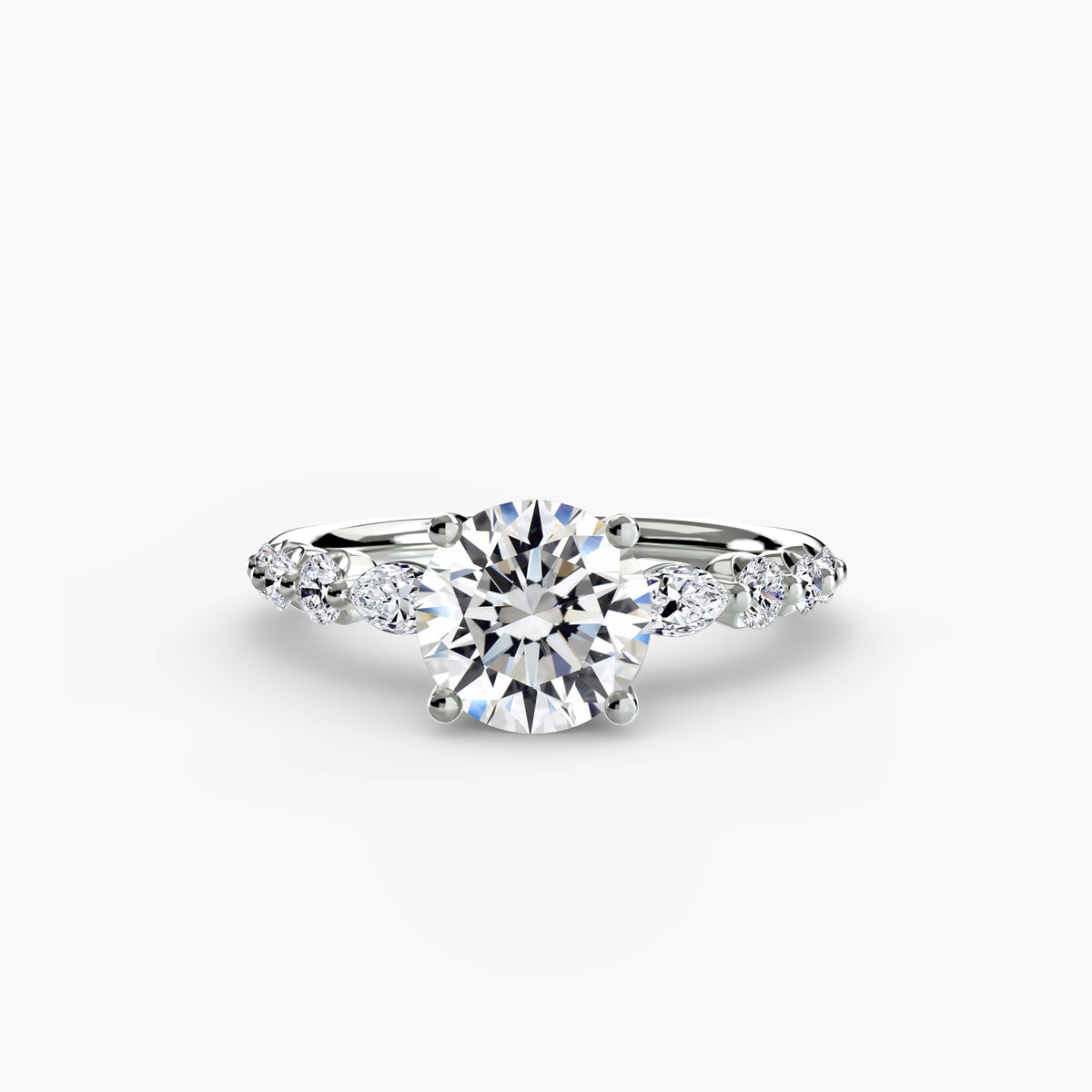 Ring Setting - 14K White Gold (Princess)