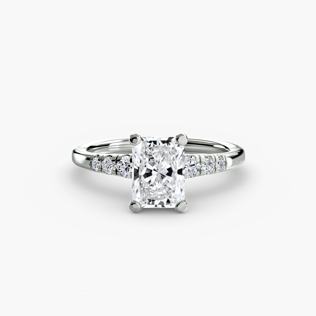Ring Setting - 18K White Gold (Asscher)