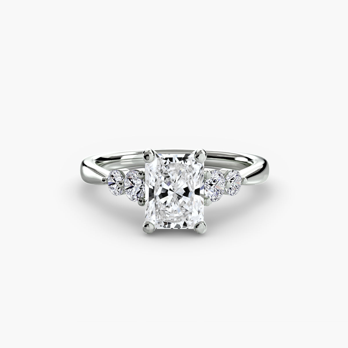 Ring Setting - 14K White Gold (Asscher)