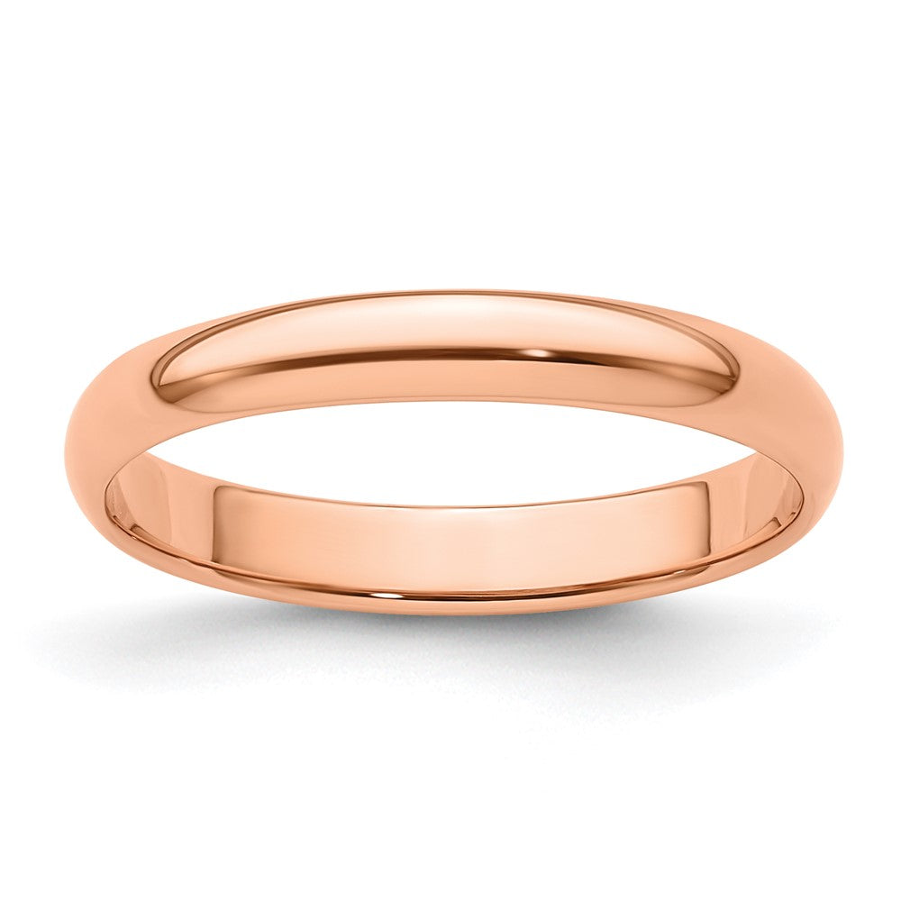 14k Rose Gold 3mm LTW Half Round Band