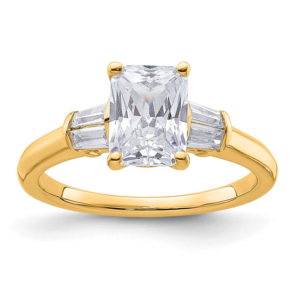 14k 1 7/8ct Cert Lab Grown Diamond VS+ F+ Complete 3 Stone Eng Ring