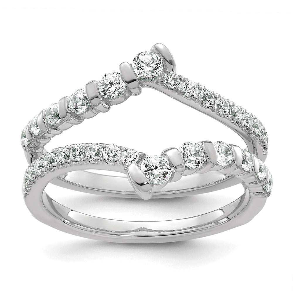 14k White Gold 3/4 ct Lab Grown Diamond VS/SI+ G+ Complete Ring Guard