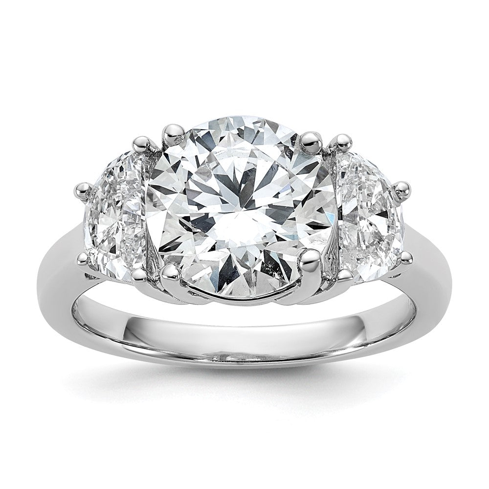 14kw 4ct Cert Lab Grown Diamond VS/SI+ G+ Round Comp 3 Stone Eng Ring