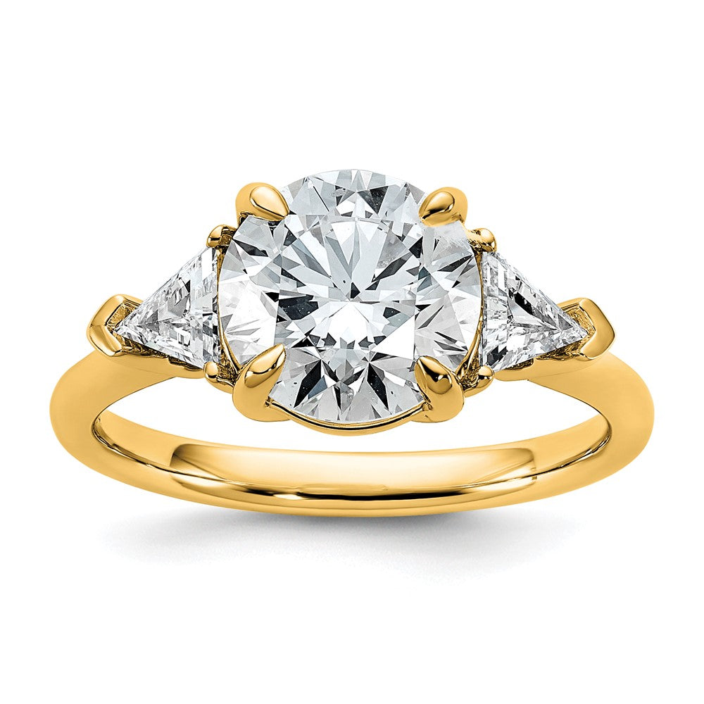 14k 3 1/8ct Cert Lab Grown Diamond VS+ F+ Complete 3 Stone Eng Ring
