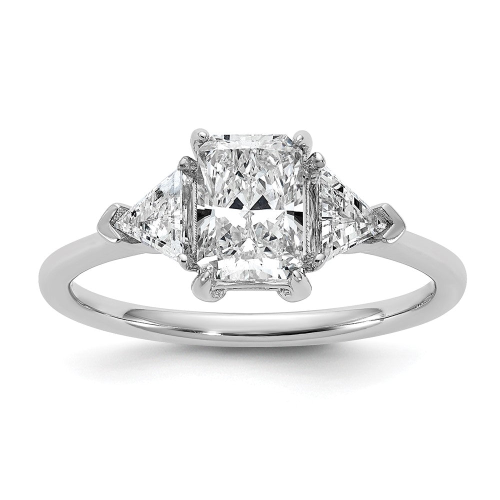 14kw 1 3/8ct Cert Lab Grown Dia VS/SI+ G+ Radiant&Triangle Comp Eng Ring