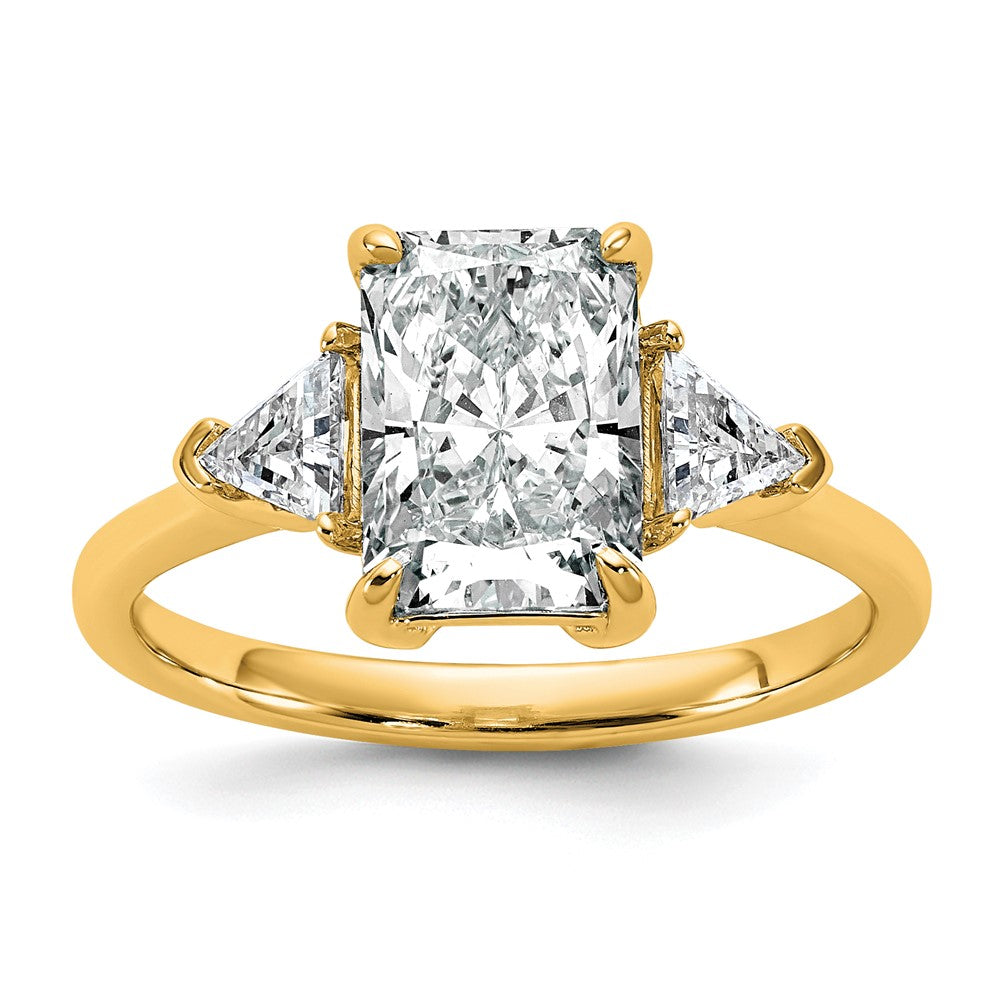 14k 1/2ct Lab Grown Diamond VS+ F+ Triangle 2ct Radiant Semi Eng Ring