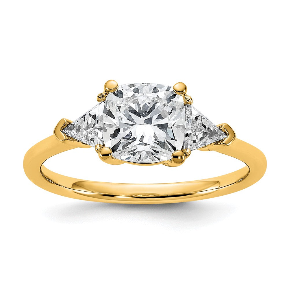 14k 1/2ct Lab Grown Diamond VS+ F+ Triangle 1 1/2ct Cushion Semi Eng Ring