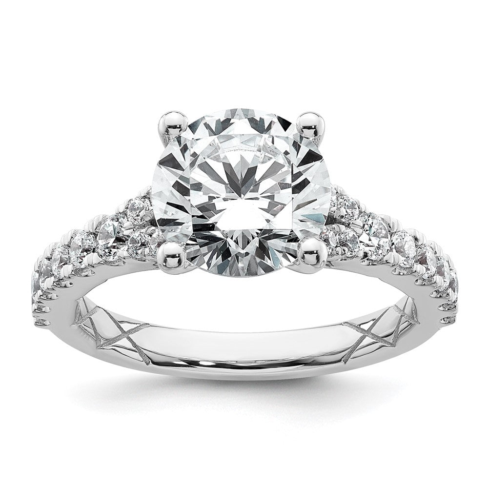 14kw 3ct Certified Lab Grown Diamond VS+ F+ Round Complete Eng Ring