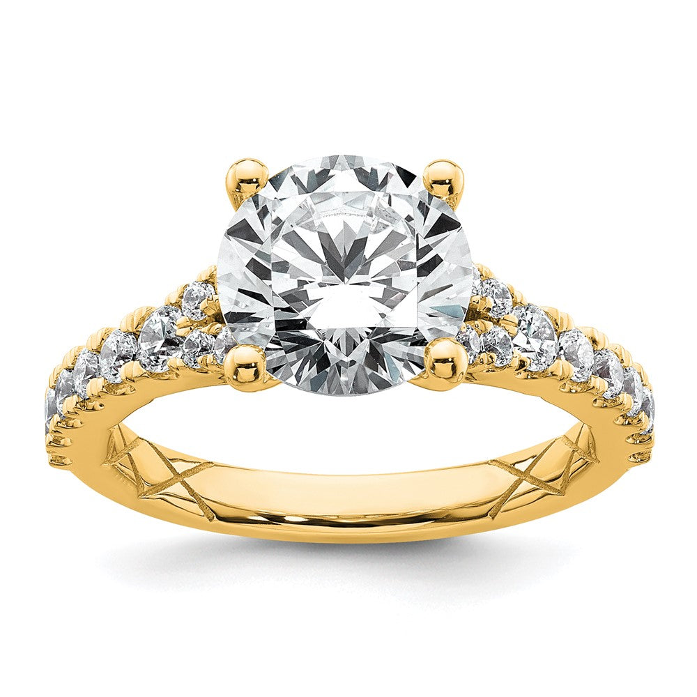 14k 3ct Certified Lab Grown Diamond VS/SI+ G+ Round Complete Eng Ring