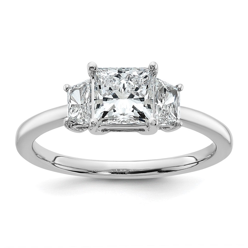 14kw 1 3/8ct Cert Lab Grown Dia VS+ F+ Princess&Trapezoid Comp Eng Ring