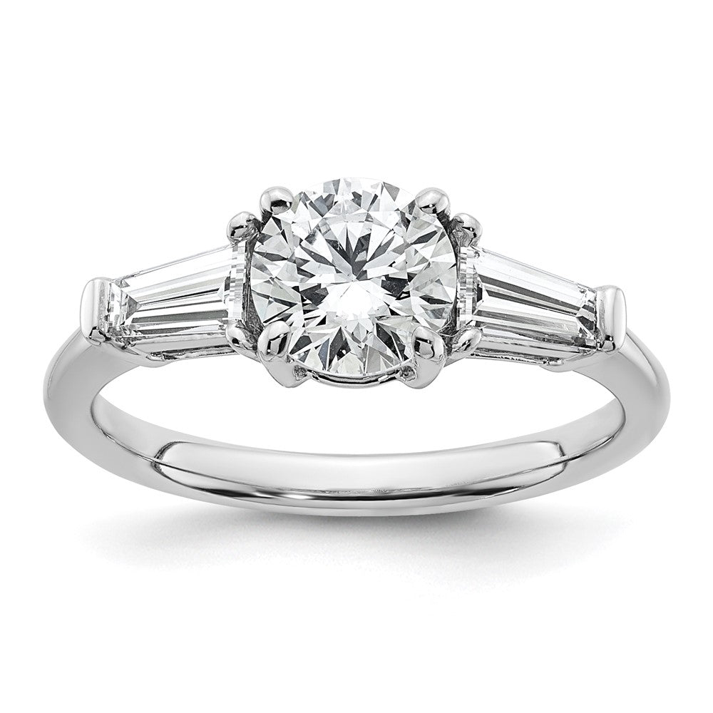 14kw 1 1/2ct Cert Lab Grown Dia VS+ F+ Baguette Sidestones Comp Eng Ring