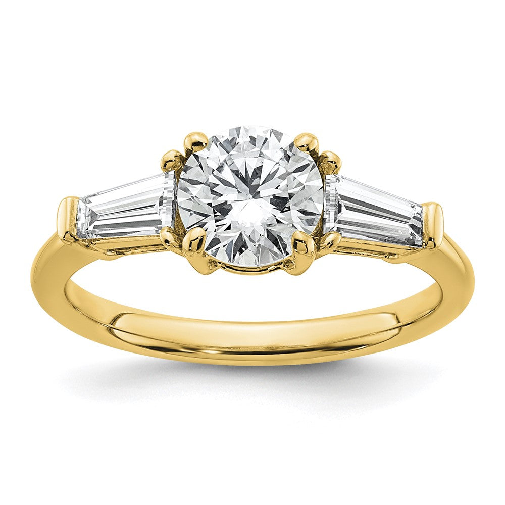 14k 1 1/2ct Lab Grown Dia VS+ F+ Baguette Sidestones Comp Eng Ring