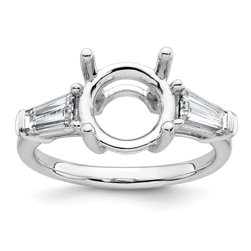 14kw 3/4ct Lab Grown Dia VS+ F+ Baguette w/3ct Center Semi 3 Stone Eng Ring
