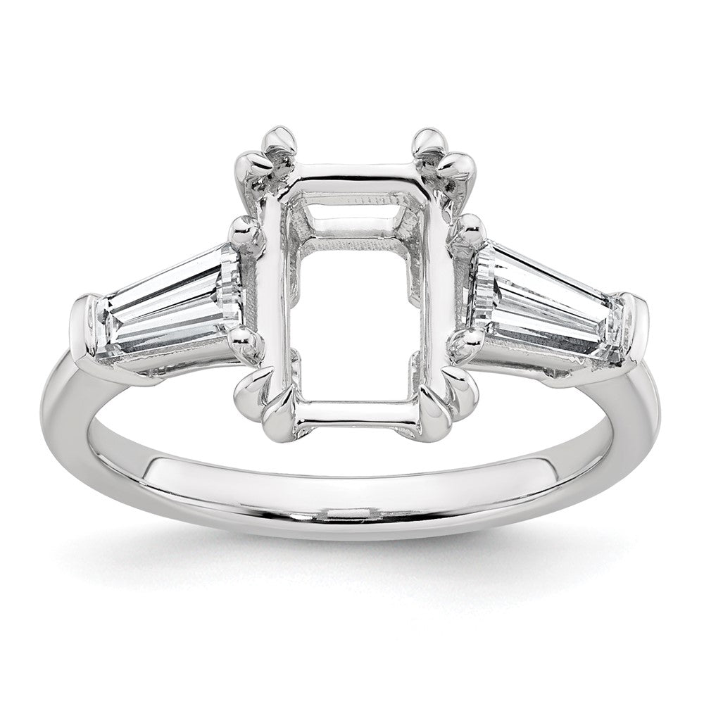 14kw 1/2ct Lab Grown Dia VS+ F+ Baguette 2ct Radiant Center Semi Eng Ring