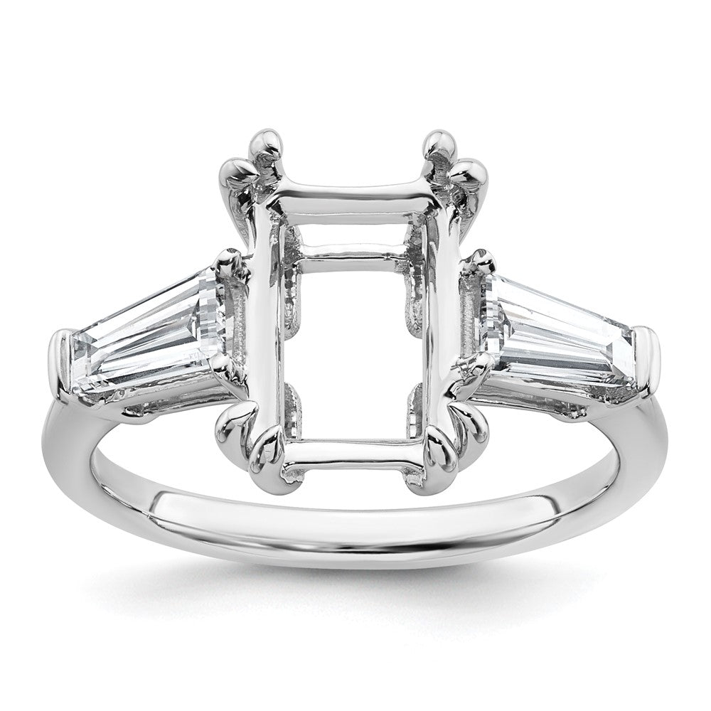 14kw 3/4ct Lab Grown Dia VS+ F+ Baguette 3ct Radiant Center Semi Eng Ring