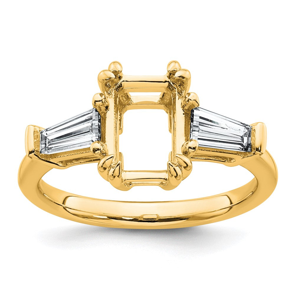 14k 3/4ct Lab Grown Dia VS+ F+ Emerald Center Semi-Mount Eng Ring