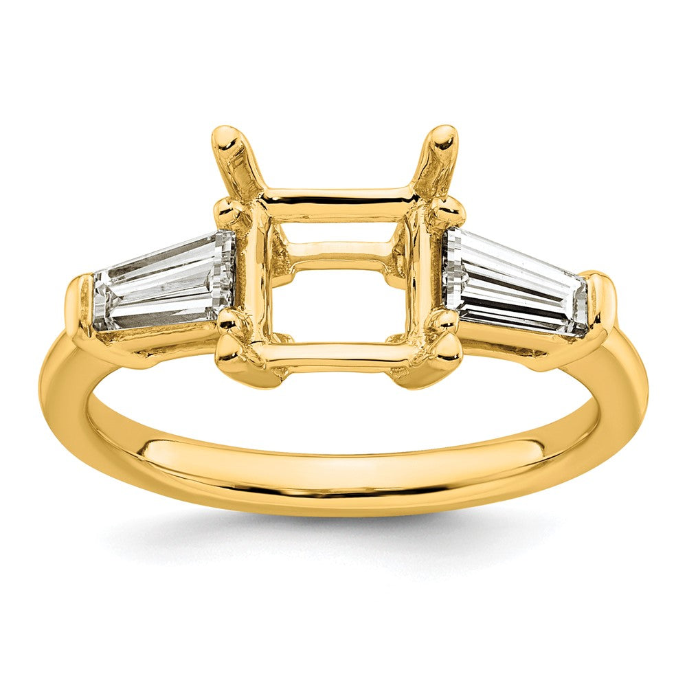 14k 3/4ct Lab Grown Dia VS+ F+ Baguette 1 1/2ct Princess Semi Eng Ring