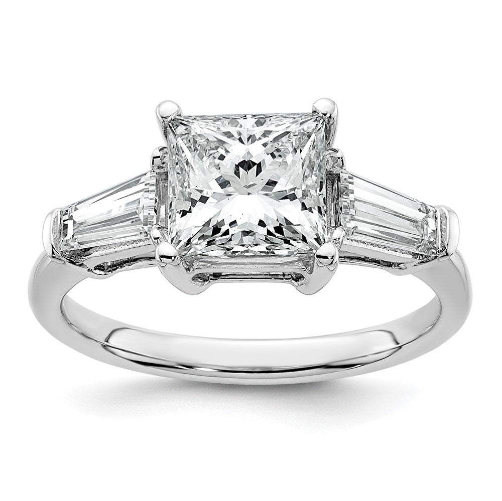 14kw 2 5/8ct Cert Lab Grown Dia VS+ F+ Princess&Baguette Comp Eng Ring