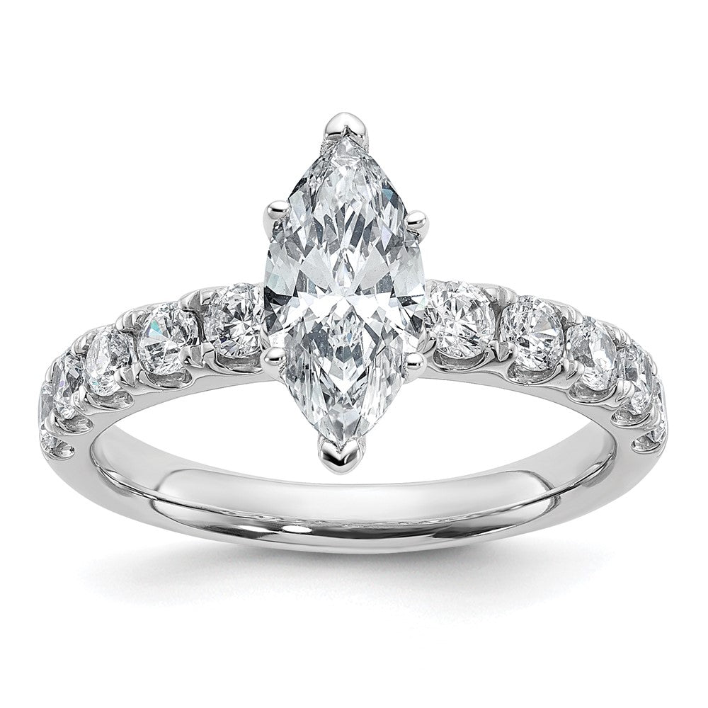 14kw Cert 1 3/4ct Lab Grown Diamond VS+ F+ Marquise Comp Eng Ring
