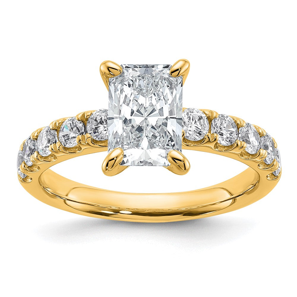 14k 2 1/5ct Certified Lab Grown Diamond VS+ F+ Radiant Comp Eng Ring