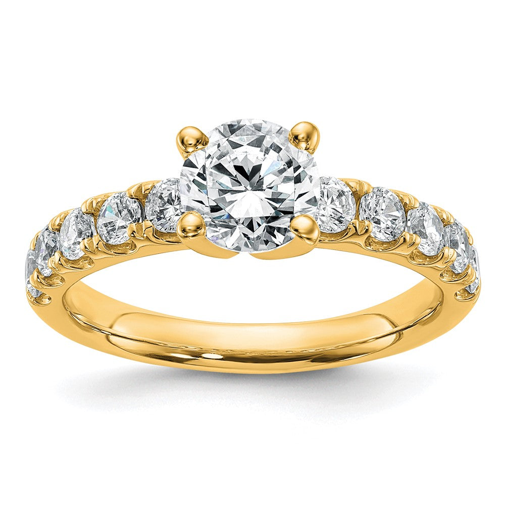 14k Cert 1 5/8ct Lab Grown Diamond VS+ F+ Round Comp Eng Ring